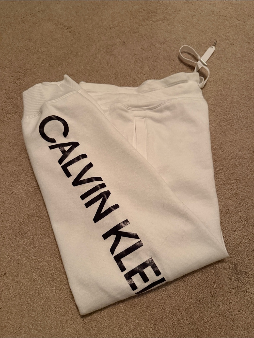 Calvin Klein White Jogger with Black Logo